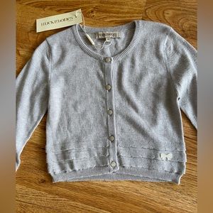 NWT Hucklebones London Girl’s Gray Cardigan Sweater 4Y